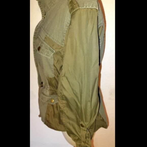 American Rag CIE Women's Cargo Jacket Olive Green Zip Front Snap Hooded Size XL. - Picture 3 of 8
